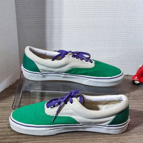 Vans Custom Design Skateboarder Sneakers Men's 11 Green White  Purple  Canvas - Picture 1 of 11